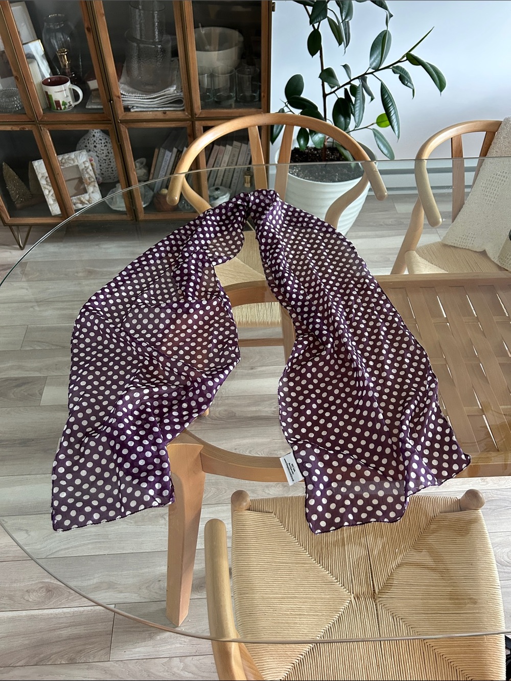 NWT Quintessential 100% Silk Polka Dot Scarf